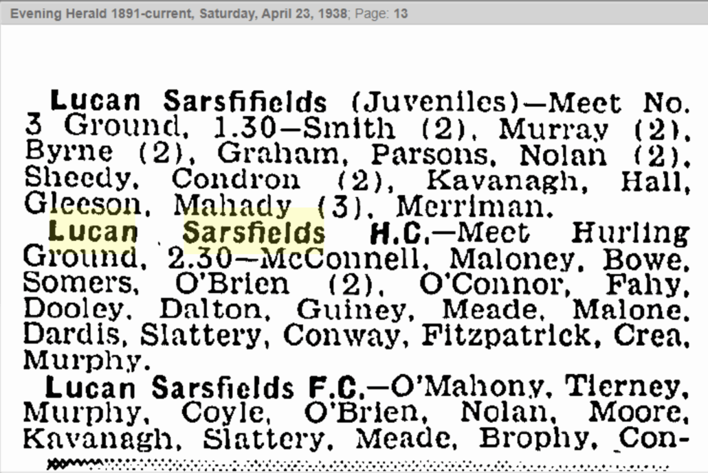 April 23, 1938 Teams